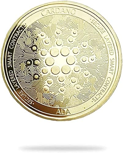Cardano Ada | מטבע וירטואלי cryptocurrency | מטבע אמנות אתגר מצופה זהב | מטבע הנצחה של ביטקוין אספנות עם קופסת פלסטיק